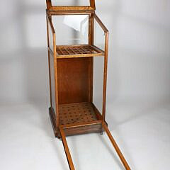 Oak and Glass Slant Front Cane Rack Display Showcase