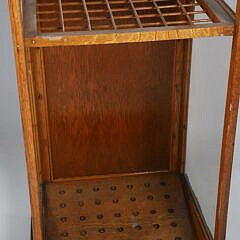 Oak and Glass Slant Front Cane Rack Display Showcase