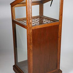 Oak and Glass Slant Front Cane Rack Display Showcase