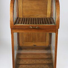 Oak Dome Top Cane Rack Display Showcase