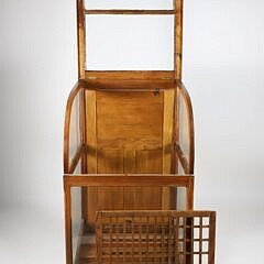 Oak Dome Top Cane Rack Display Showcase