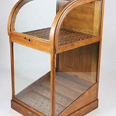Oak Dome Top Cane Rack Display Showcase