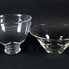 Two Simon Pearce Blown Glass Bowls