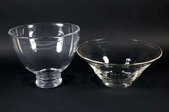 Two Simon Pearce Blown Glass Bowls