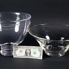 Two Simon Pearce Blown Glass Bowls