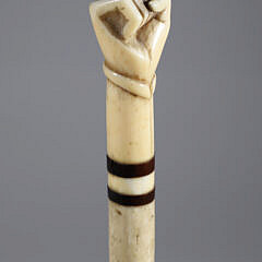 Whaler Made Clenched Fist Walking Stick, 19th Century