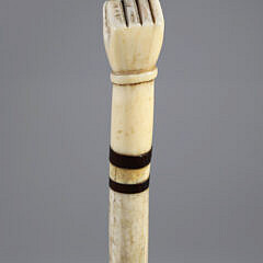 Whaler Made Clenched Fist Walking Stick, 19th Century