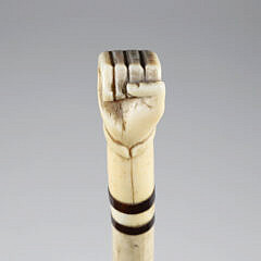 Whaler Made Clenched Fist Walking Stick, 19th Century