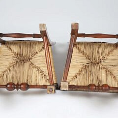 Pair of Maine Queen Anne Rush Seat Chairs, 18th Century