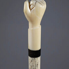 Whaler Made Clenched Fist Walking Stick, 19th Century