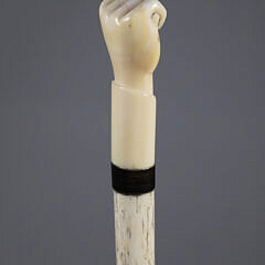 Whaler Made Clenched Fist Walking Stick, 19th Century