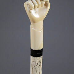 Whaler Made Clenched Fist Walking Stick, 19th Century