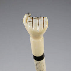 Whaler Made Clenched Fist Walking Stick, 19th Century