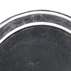 Large Theodore B. Starr Oval Engraved Sterling Silver Mirror