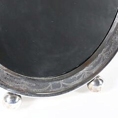 Large Theodore B. Starr Oval Engraved Sterling Silver Mirror