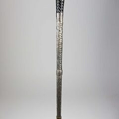 Elaborately Engraved Silver Sheathed Shaft Walking Stick, 19th Century