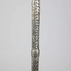 Elaborately Engraved Silver Sheathed Shaft Walking Stick, 19th Century
