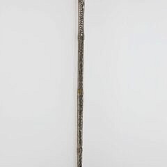Elaborately Engraved Silver Sheathed Shaft Walking Stick, 19th Century