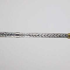 Elaborately Engraved Silver Sheathed Shaft Walking Stick, 19th Century