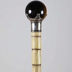 Tiger’s Eye Ball Grip Walking Stick, 19th Century