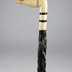 Whaleman Made Antique Whale Ivory Naughty Leg Cane