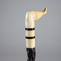 Whaleman Made Antique Whale Ivory Naughty Leg Cane