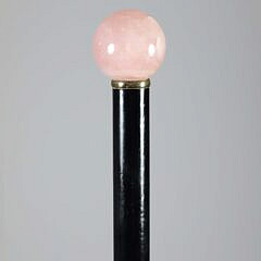 Rose Quartz Ball Walking Stick, 19th Century