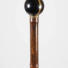 Tiger’s Eye Orb Grip Walking Stick, 19th Century