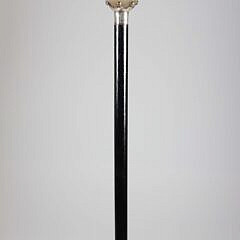 Agate Ball and Sterling Silver Mounted Walking Stick, 19th Century