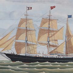R.R. Newell Lithograph “Whaling Bark, Sea Ranger, Capt. Wm Lewis 1866”