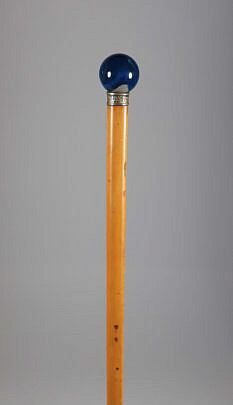 Blue Stone Ball Walking Stick, 19th Century
