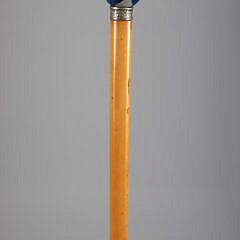 Blue Stone Ball Walking Stick, 19th Century