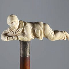 Carved Jester Grip Walking Stick, 19th Century