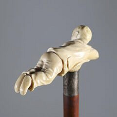 Finely Carved Jester Grip Walking Stick, 19th Century