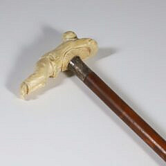 Finely Carved Jester Grip Walking Stick, 19th Century