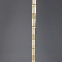 Carved L-Grip Whale Bone Cane, 19th Century