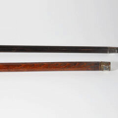 Two Whaler Made Walking Sticks, 19th Century