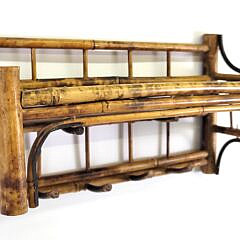 Antique Bamboo Hanging Hat Shelf Coat Rack