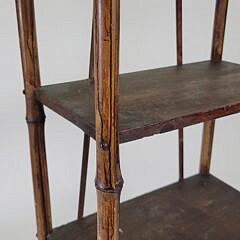 Antique Aesthetic Movement Bamboo and Pine Etagere Bookshelf