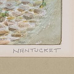 Vintage Anne H. Mellin Watercolor “Down Stone Alley, Nantucket”