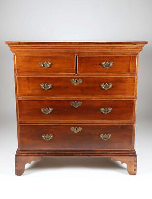 American Mahogany Two Over Three Chest of Drawers, 18th Century