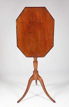 American Federal Mahogany Tilt Top Candle Stand, 19th Century