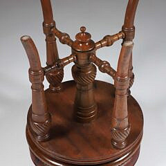 Carved Wood Leatherette Seat Piano Stool, circa 1820