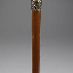Whaler Made Clenched Fist with Serpent Walking Stick, 19th Century
