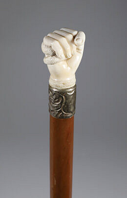 Whaler Made Clenched Fist Walking Stick, 19th Century