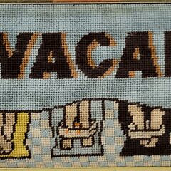 Vintage Whimsical Erica Wilson Style Needlepoint Embroidery Sign