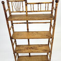 Antique Aesthetic Movement Bamboo and Pine Bookshelf