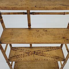 Antique Aesthetic Movement Bamboo and Pine Bookshelf