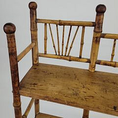 Antique Aesthetic Movement Bamboo and Pine Bookshelf