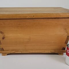 Antique Continental Scrubbed Pine Dovetailed Lift Top Box